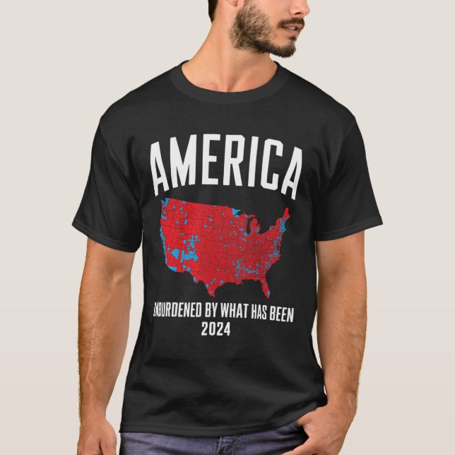 Camiseta Mapa Eleitoral De Vencedores De Trump Em 2024 Desc (Frente)