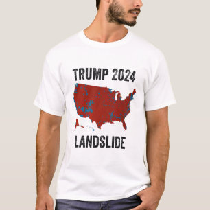 Camiseta Mapa Eleitoral Trump Landslide 2024 Funny Pro Trum