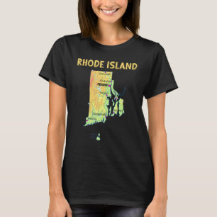 Camiseta Mapa Elevado Das Grandes Cidades Do Estado De Rhod