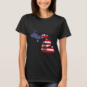 Camiseta Mapa engraçado de Disc Golf EUA Michigan Frisbee g