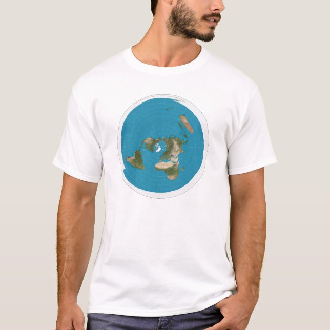 Camiseta Mapa equidistante Azimuthal (Frente)