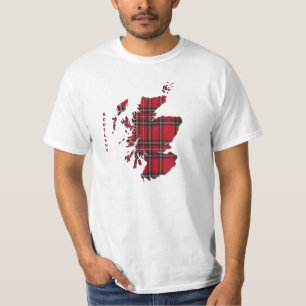 Camiseta Mapa escocês do Tartan do t-shirt de Scotland