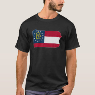 Camiseta MAPA ESTATAL DA PENSILVÂNIA GEORGIA GA Flag Roots