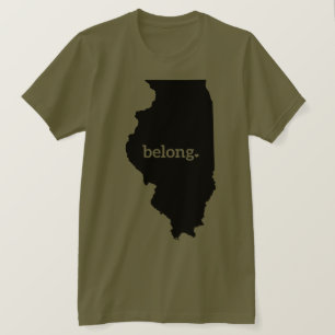 Camiseta Mapa Estatal de Illinois Belong