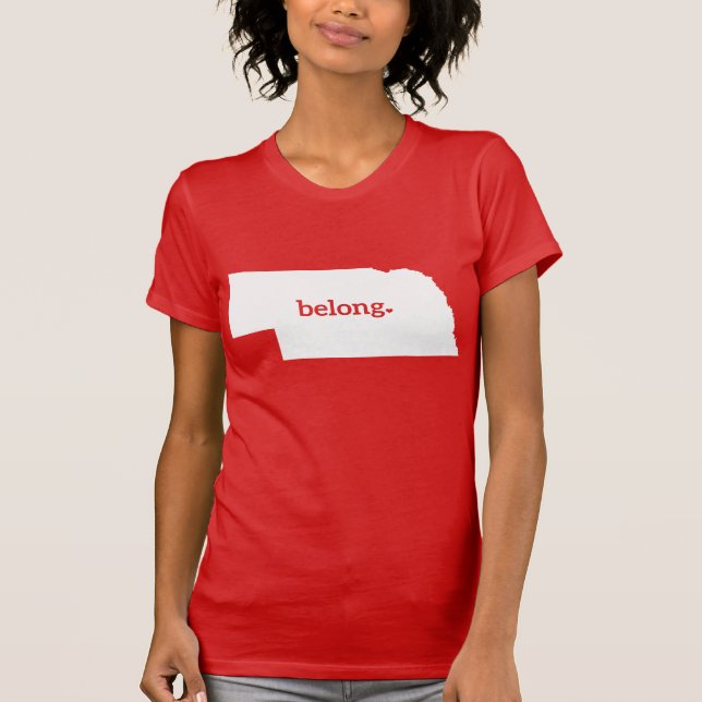 Camiseta Mapa Estatal de Nebraska Belong (Frente)