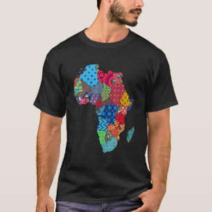 Camiseta Mapa Étnico Do Orgulho Africano Em Tecidos