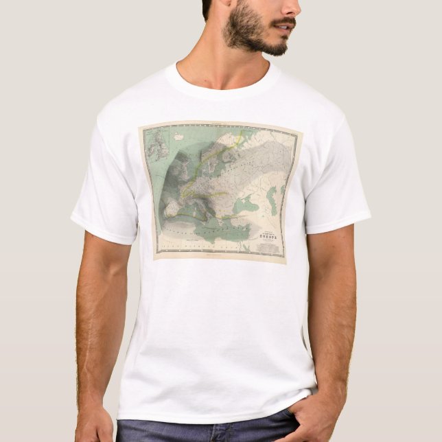 Camiseta Mapa Europa de Hyetographic (Frente)