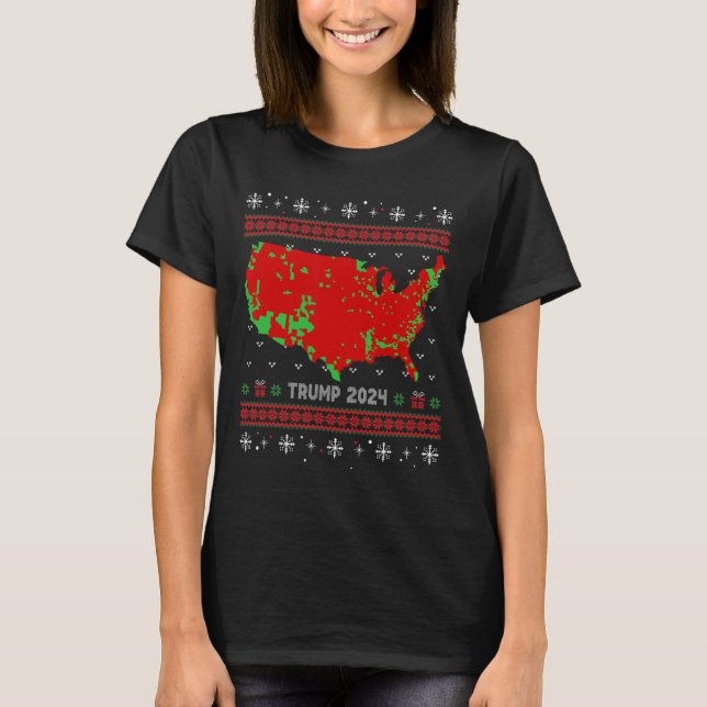 Camiseta Mapa Exato Dos Resultados Eleitorais De 2024 (Frente)