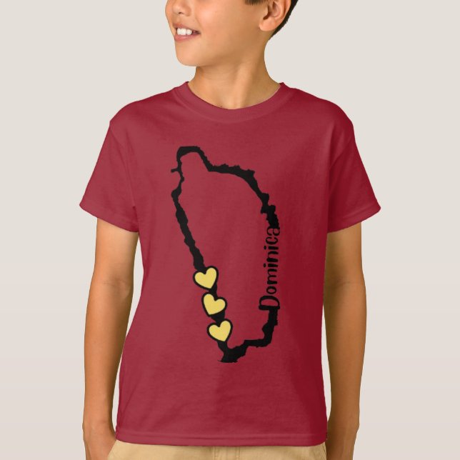Camiseta mapa fofo da Dominica (Frente)