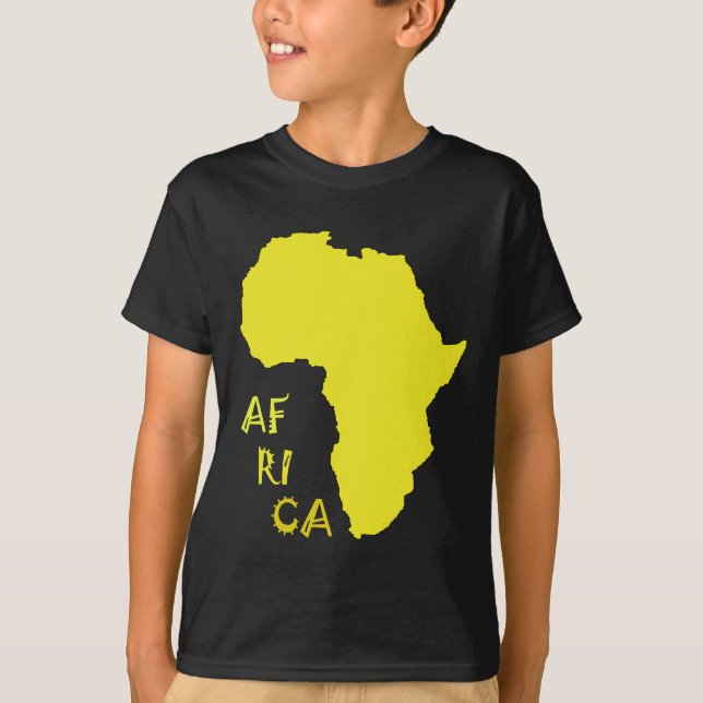 Camiseta Mapa Funky Yellow Africa (Frente)