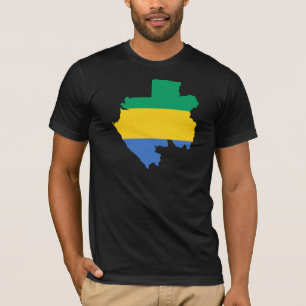 Camiseta Mapa GA da bandeira de Gabon