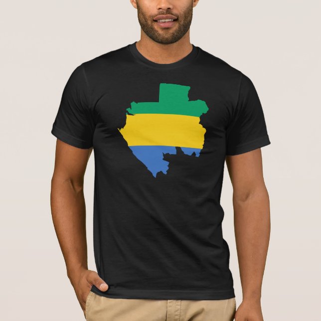 Camiseta Mapa GA da bandeira de Gabon (Frente)