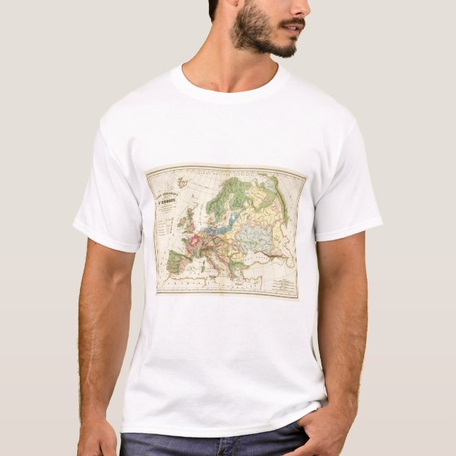Camiseta Mapa Geological de Europa (Frente)