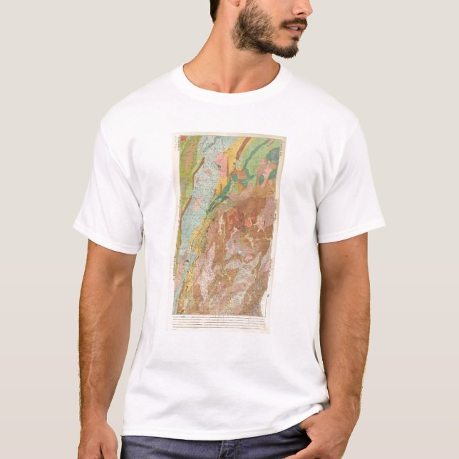 Camiseta Mapa Geological de New Hampshire (Frente)