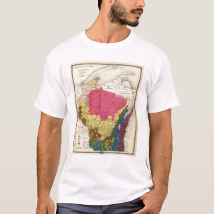 Camiseta Mapa Geological de Wisconsin