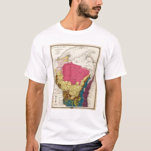 Camiseta Mapa Geological de Wisconsin (Frente)