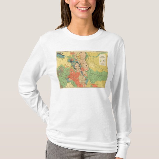 Camiseta Mapa Geological geral de Colorado (Frente)