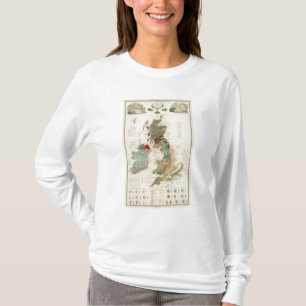 Camiseta Mapa Geological, palaeontological composto