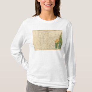 Camiseta Mapa geológico que mostra a parcela ocidental sul