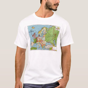Camiseta Mapa Geral do Século 20 da Vintage Europa