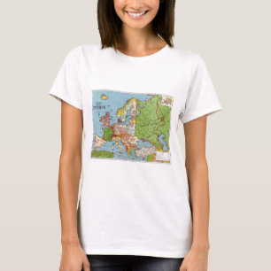 Camiseta Mapa Geral do Século 20 da Vintage Europa