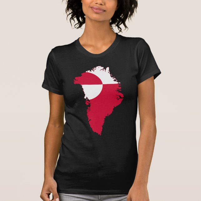 Camiseta Mapa GL da bandeira de Greenland (Frente)