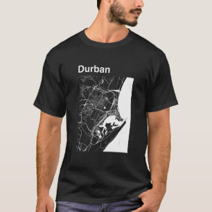Camiseta Mapa Gráfico Clássico da Cidade de Durban África d
