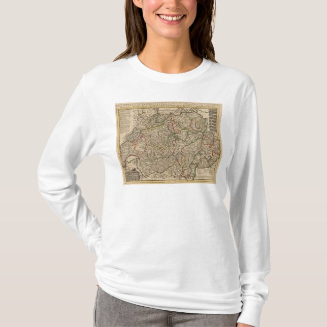 Camiseta Mapa gravado suiça (Frente)