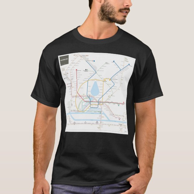 Camiseta Mapa Hamburgo U-Bahn S-Bahn (Frente)