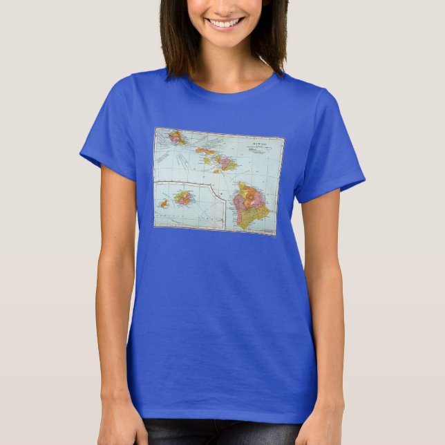 Camiseta Mapa: Havaí, 1905 (Frente)