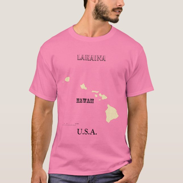Camiseta - Mapa Havaí com Cidade (Frente)
