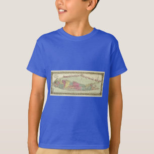 Camiseta Mapa histórico dos viajantes 1855-1857 de Long