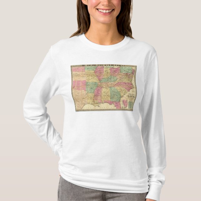 Camiseta Mapa histórico e militar dos E.U. (Frente)