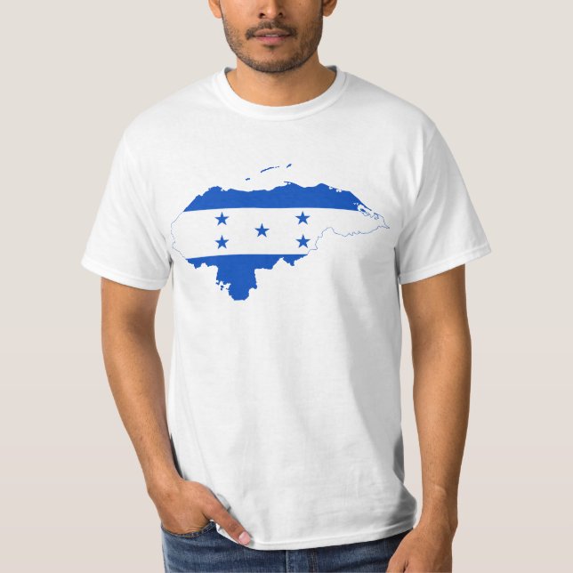 Camiseta Mapa HN da bandeira de Honduras (Frente)