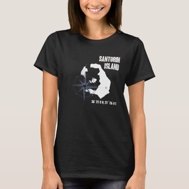Camiseta Mapa Holi das Coordenadas do Mediterrâneo da Ilha  (Frente)