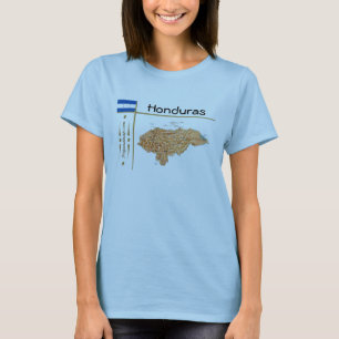 Camiseta Mapa Honduras + Sinalizador + Título T-Shirt