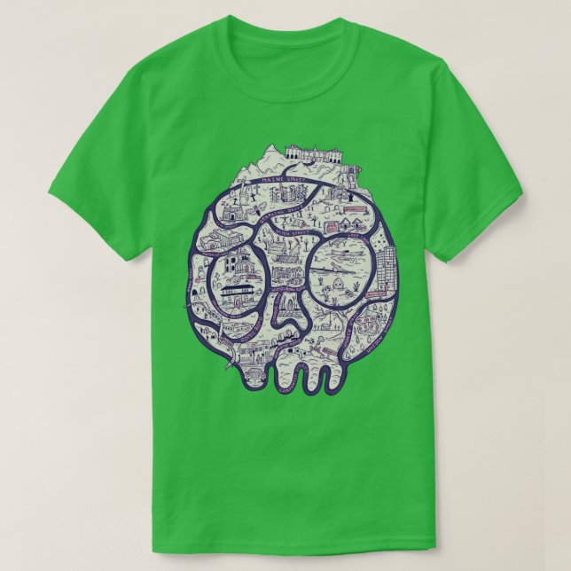Camiseta Mapa horroroso (Frente do Design)