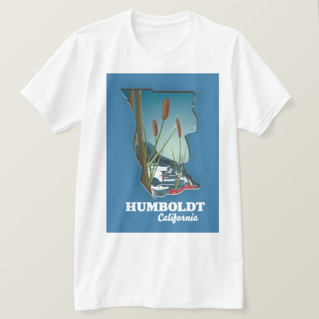Camiseta Mapa Humboldt Califórnia (Frente do Design)