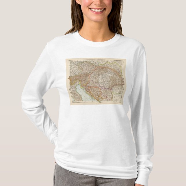 Camiseta Mapa húngaro do império de Áustria (Frente)
