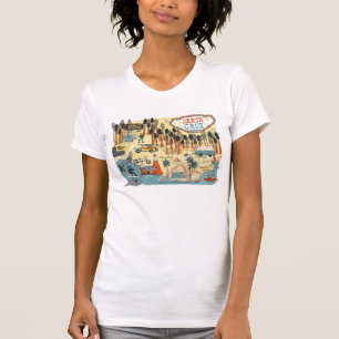 Camiseta Mapa ilustrado Califórnia de Santa Cruz