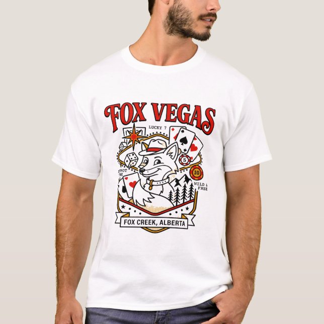 Camiseta Mapa Ilustrado de Fox Creek Alberta Canadá (Frente)