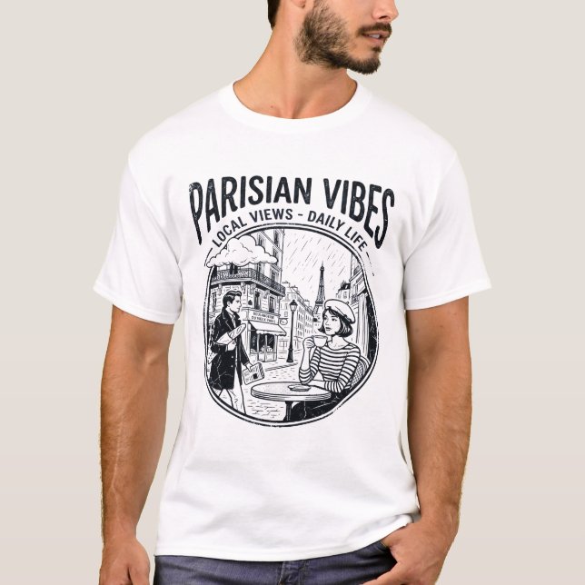 Camiseta Mapa Ilustrado de Paris Cena da Cidade França (Frente)