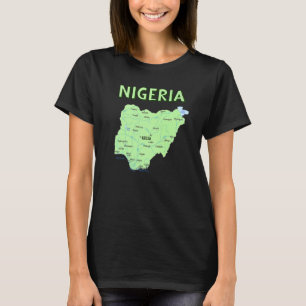 Camiseta Mapa Ilustrado Dos Grandes Rios Das Cidades Da Nig