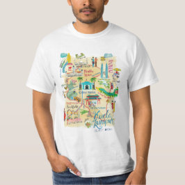 Camiseta Mapa ilustrativo de viagem de Kuala Lumpur amarelo