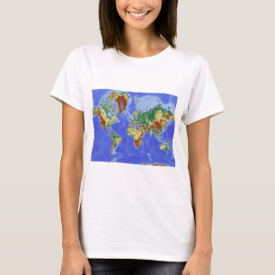 Camiseta Mapa Internacional da Geografia Mundial