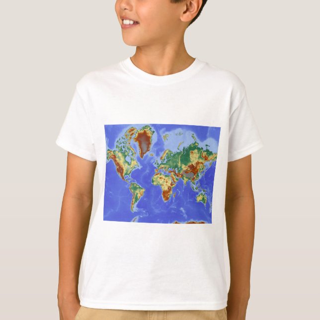 Camiseta Mapa Internacional da Geografia Mundial (Frente)