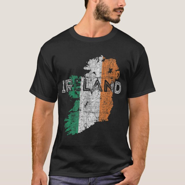 Camiseta Mapa irlandês e bandeira Souvenir - Irlanda em dif (Frente)