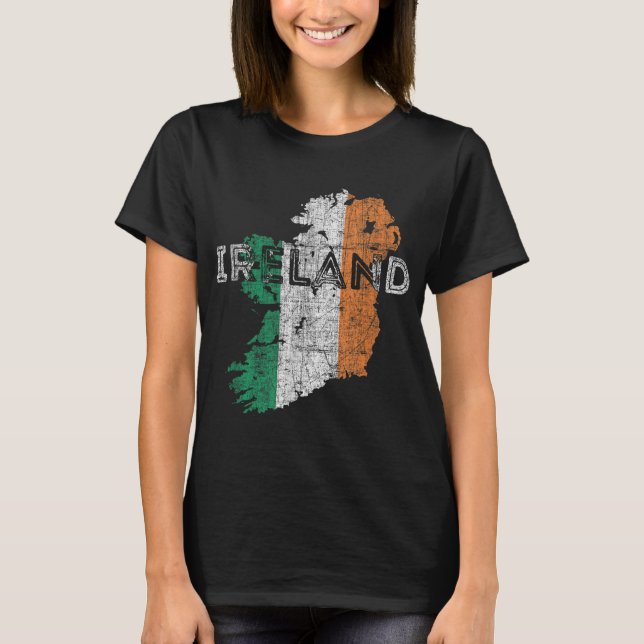 Camiseta Mapa irlandês e bandeira Souvenir - Irlanda em dif (Frente)