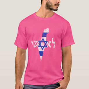 Camiseta Mapa israelense e bandeira Souvenir - Israel em ap