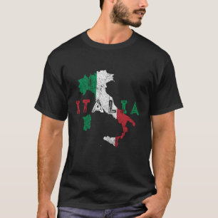 Camiseta Mapa Italiano E Bandeira Dificultaram A Itália
